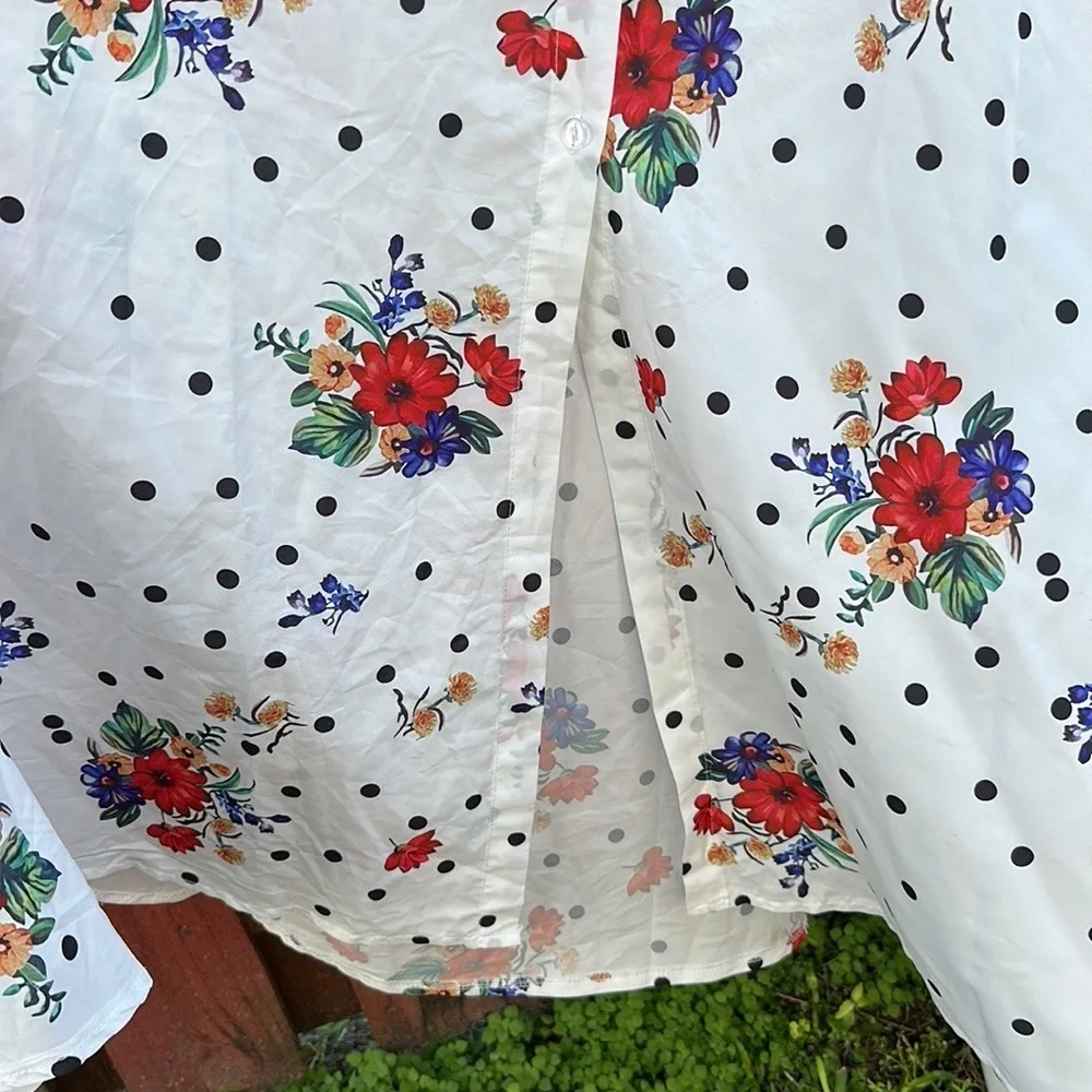 Chic Me Spaghetti Strap Cut Up V-neck Maxi Dress Size L Floral - Picture 6 of 13